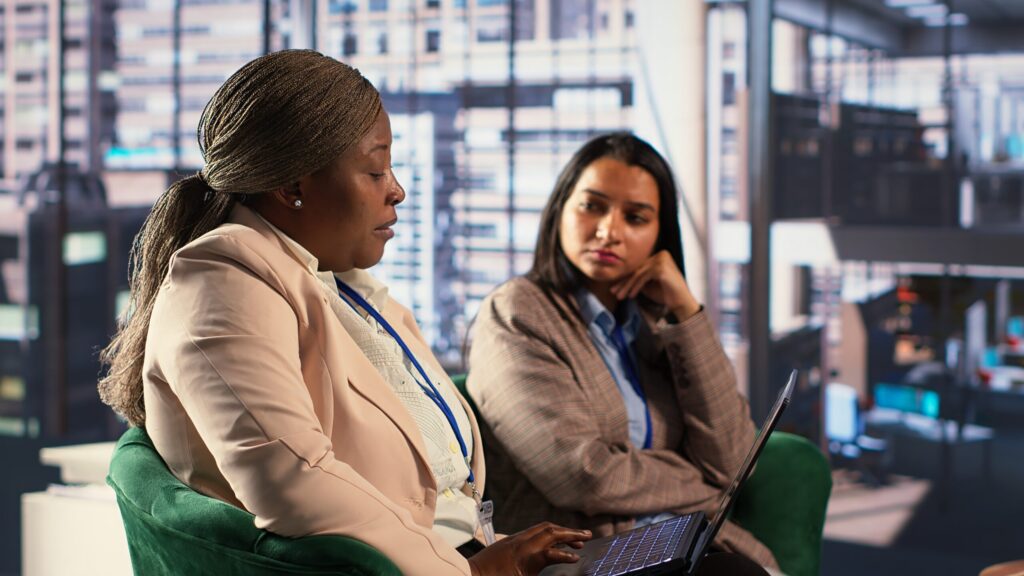 multiethnic leaders in a business meeting brainstorming growth strategy